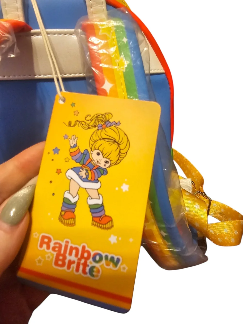 Loungefly Rainbow Brite Yellow Character Kids Backpack with Multicolor Accents